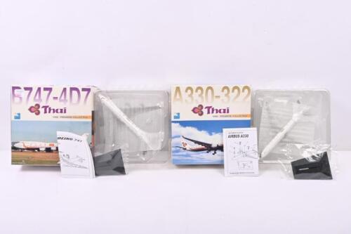 DRAGON WINGS: Two 1:400 scale Dragon Wings Aircraft Premiere Collection diecast models with 'Thai' livery. Airbus & Boeing models