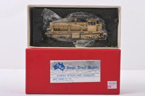 Locomotive: A Bergs Brass Models N.S.W.G.R. 73 Class Diesel Locomotive