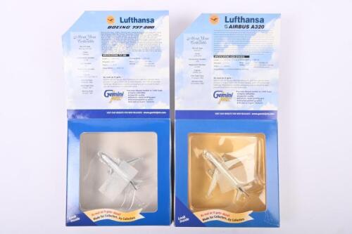 LUFTHANSA: Two Limited Edition 1:400 scale Gemini Jets diecast models in 'Lufthansa' liveries. Airbus & Boeing liveries