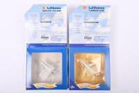 LUFTHANSA: Two Limited Edition 1:400 scale Gemini Jets diecast models in&nbsp;'Lufthansa' liveries. Airbus & Boeing liveries