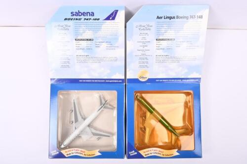 BOEING: Two 1:400 scale Gemini Jets diecast models. Limited Edition Boeing 747 in 'Aer Lingus' livery & Boeing 747-100 in 'sabena' livery