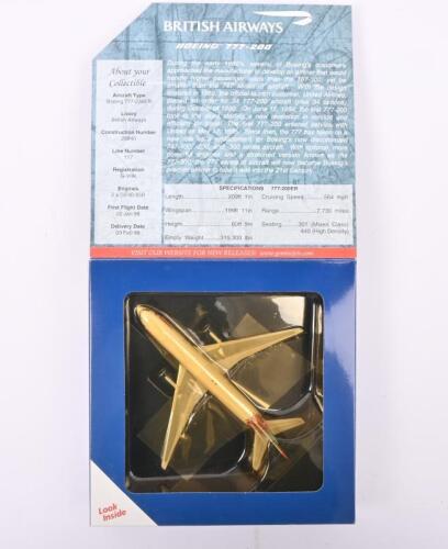 BRITISH AIRWAYS: A 1:400 scale Gemini Jets Boeing 777-200 in 'BRITISH AIRWAYS' livery