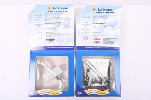 LUFTHANSA: Two Limited Edition 1:400 scale Gemini Jets diecast models in 'Lufthansa' liveries. BOEING 707-300 & Boeing 727-200