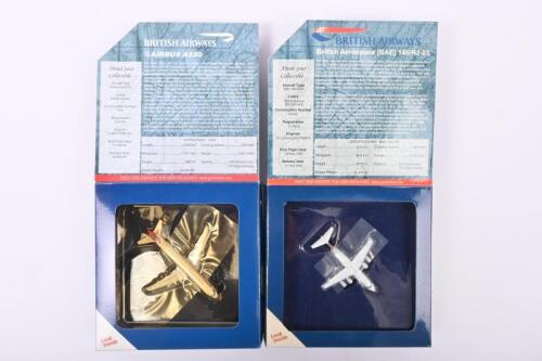 BRITISH AIRWAYS: Two 1:400 scale Gemini Jets diecast models. AIRBUS A320 & British Aerospace (BAE) 146/RJ-85. 'British Airways' livery