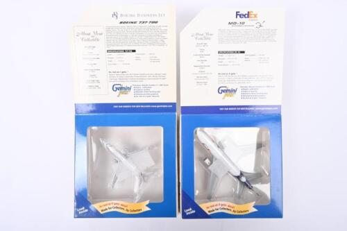 BOEING/MCDONNELL DOUGLAS: Two Limited Edition 1:400 scale Gemini Jets diecast models. MCDONNELL DOUGLAS MD-10 in 'FedEx' livery & Boeing 737-700 in 'BOEING BUSINESS JET' livery