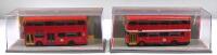 ENGLISH BUS LINES: Two Limited Edition 1:76 scale CORGI 'THE ORIGINAL OMNIBUS' bus models. MCW&nbsp;METROBUS MKI&nbsp;(45102) in red 'LONDON TRANSPORT' livery & &nbsp;MCW METROBUS MkII&nbsp;(DUAL DOOR)&nbsp;(45105) bus in 'LONDON TRANSPORT' livery