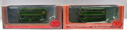 RMC ROUTREMASTER: Two Exclusive First Editions 1:76 scale RMC ROUTEMASTER bus models. 'GREENLINE' liveries