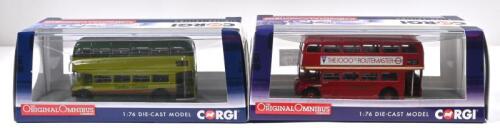 AEC: Two Limited Edition CORGI 1:76 scale AEC bus models. AEC Type RM in 'London & Country' livery (OM46313A) & AEC Routemaster in 'LONDON TRANSPORT livery (OM46318)