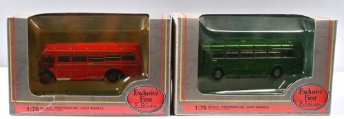 AEC: Two Exclusive First Editions 1:76 scale AEC bus models. AEC RF Class Bus in 'GREENLINE' livery (23316) & AEC Regal 10T10 in 'LONDON TRANSPORT' livery (30004)