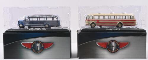 BUS: Two 1:76 scale ATLAS EDITIONS bus models. Borgward BO 4000 & Skoda 706 RTO models
