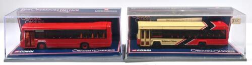 BRITISH BUS LINES: Two Limited Edition 1:76 scale CORGI 'BUS OPERATORS IN BRITAIN' models. Optare Delta in 'STAGECOACH EAST LONDON' livery (42908) & Leyland Lynx MKI in 'BRIGHTON & HOVE BUS & COACH CO.LTD' livery (43113)