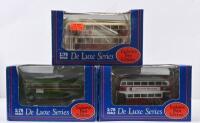LONDON TRANSPORT: Three&nbsp;Exclusive First Editions - De Luxe Series -&nbsp;&nbsp;1:76 scale bus models. A.E.C. & Leyland models