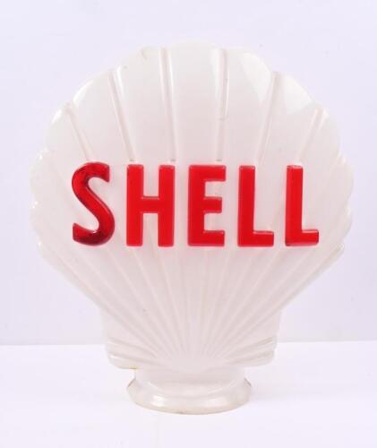 SHELL: A reproduction early Shell clam form plastic globe to suit bowsers.&nbsp;
