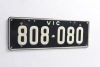 Six-Digit Victorian Custom Numeric plates '808-080', sold with rights to display [Location: Melbourne] Amended Listing - 2