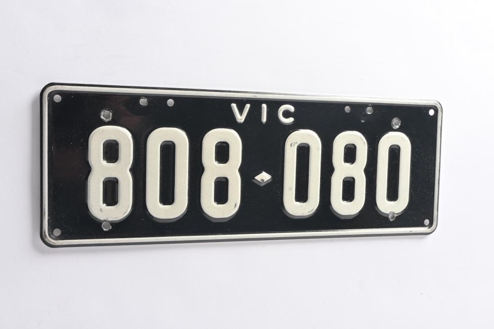 Lumeric Plates Six-Digit Victorian Custom Numeric plates '808-080', sold with rights ...