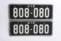 Six-Digit Victorian Custom Numeric plates '808-080', sold with rights to display [Location: Melbourne] Amended Listing - 4