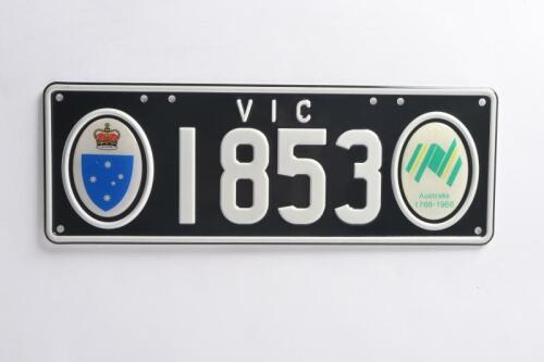 Victorian Bicentennial number plates '1853' sold with rights to display [Location: Melbourne]