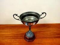 MOTORCYCLES: A large silver plate twin handled presentation trophy for the Australian T.T. Races 1937 - 3
