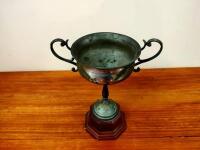 HARLEY-DAVIDSON: A rare silver plate twin handled presentation trophy 1939 - 4
