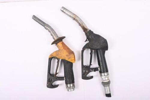 PETROL PUMP: Two c1990s Petrol pump nozzles including 'ZVA' stamped nozzle