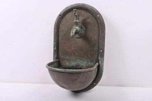 VICTORIAN RAILWAYS: A early Victorian Railways copper wall mounted fountain/basin, 41cm high, 24cm wide.