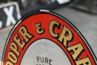 A rare circa 1934 'Cooper & Crabb Ltd Glenelg Australia' Two Seas Ale reverse painted glass bar mirror, gold leaf lettering and shield, heavy, glass 95cm high, 60cm wide, framed - 5