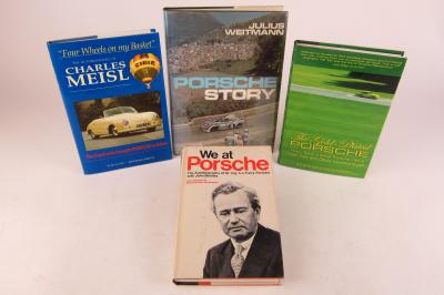 PORSCHE: Collection of books detailing Porsche history.