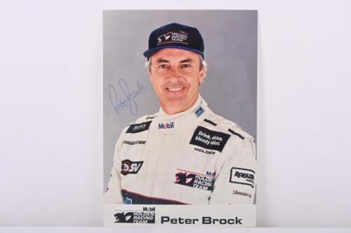 BROCK: A colour Mobil HOLDEN RACING TEAM photograph of Peter Brock. Peter Brock signature