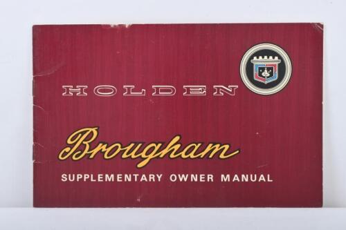 BROUGHAM: An original June 1968 HK Series 'HOLDEN Brougham SUPPLEMENTARY OWNER MANUAL' (Part No. 2805865)