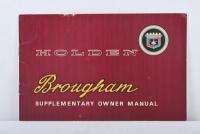 BROUGHAM: An original June 1968 HK Series 'HOLDEN Brougham SUPPLEMENTARY OWNER MANUAL' (Part No. 2805865)