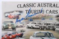 TOURING CARS: A colour print on photographic paper titled - 'CLASSIC AUSTRALIAN TOURING CARS' - print collage of historic Australian touring cars. Bryan Thomson & Allan Moffat signatures - 2