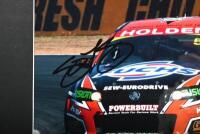 MURPHY: A colour image of Greg Murphy racing the Tasman Motorsport VE Commodore, Queensland Raceway, 2007. Greg Murphy signature - 2