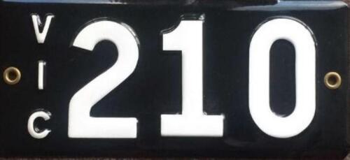 VIC REGISTRATION: Heritage registration Plates VIC &lsquo;210&rsquo; - Fitted to Bentley for 88 years