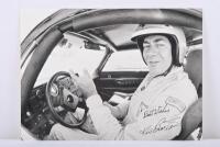 BARTLETT: An original AUTOPIX - IAN SMITH & ASSOCIATES black and white image of Kevin Bartlett behind the wheel. Kevin Bartlett signature