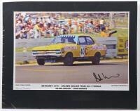 BROCK/MORRIS: A Limited Edition PHASE THREE POSTERS colour image of the HOLDEN DEALER TEAM XU-1 TORANA as raced by Peter Brock and Bob Morris at BATHURST 1970. Bob Morris signature-UPDATED DESCRIPTION