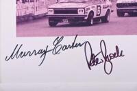 SURFERS PARADISE: A circa 1970s black and white image of a race start at Surfers Paradise Raceway. Picture signed by Peter Brock, Murray Carter & Bob Morris - 2