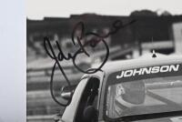 BOWE: A black and white picture of John Bowe racing the Shell Ford Sierra Cosworth. John Bowe signature - 2