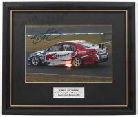 MURPHY: A colour image of Greg Murphy racing the K-Mart Racing Team VY Commodore at Eastern Creek Raceway, 2004. Greg Murphy signature