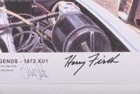 FIRTH: Print "Birthplace of Legends &ndash; 1972 XU1" depicting a Holden garage scene with mechanics Ian Tate and Ray Borrett. Print hand signed in black marker by Harry Firth, Ian Tate, John Sheppard & artist - 3