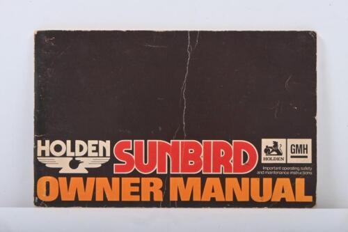 SUNBIRD: A 1977 Holden Sunbird Owner Manual (Part No. 92001319)