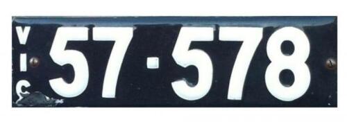 VIC REGISTRATION: Heritage registration plates VIC &rsquo;57.578&rsquo;