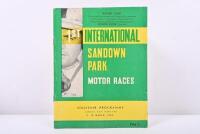 SANDOWN: An original '1st INTERNATIONAL SANDOWN PARK - MOTOR RACES, 11 - 12 MARCH, 1962' Souvenir Programme. First race meeting held at Sandown