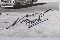 BEECHEY: A black and white image on photographic paper of Norm Beechey racing a 1971 Ford Falcon XY GT HO Phase 3 at Winton, 1972. Norm Beechey signature - 2