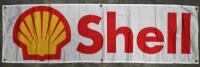 SHELL: A cloth 'Shell' banner. Banner measures 150cm x 43.5cm