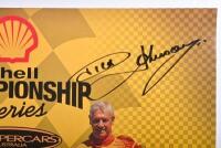 V8 SUPERCARS: A Round 8 July 23-25, 1999 CALDER PARK, MELBOURNE 'Shell CHAMPIONSHIP Series V8 SUPERCARS AUSTRALIA' promotional poster featuring Craig Lowndes and Dick Johnson. Lowndes & Johnson signatures - 3