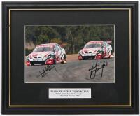 SKAIFE/KELLY: A colour image of Mark Skaife and Todd Kelly racing the Holden Racing Team VY Commodores at Oran Park Raceway, 2004. Image signed by Todd Kelly & Mark Skaife