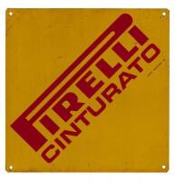 PIRELLI: A yellow 'Pirelli Cinturato' diamond tin sign, (30cm square) - 3