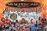V8 SUPERCARS: A '2005 V8 SUPERCARS - CHAMPIONSHIP SERIES' promotional poster, poster with images of multiple V8 Supercar drivers. Multiple driver signatures including Russell Ingall, Craig Lowndes, Rick and Todd Kelly, Glenn Seton - 2
