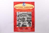 BRABHAM: A 'HISTORIC SANDOWN, 11th - 13th OCTOBER 1996, 30TH ANNIVERSARY 1966-1996 TRIBUTE TO SIR JACK BRABHAM' promotional poster. Poster signed by multiple Australian motorsport identities including Sir Jack Brabham, Peter Brock, Norm Beechey, Murray Ca