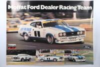 MOFFAT: A large original and superb FORD Motorcraft poster - 'Moffat Ford Dealer Racing Team', 105cm wide, 74cm high.